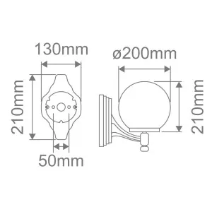 Domus Siena Contemporary Outdoor Wall Light with Opal Sphere Shade - Beige by Domus, a Outdoor Lighting for sale on Style Sourcebook