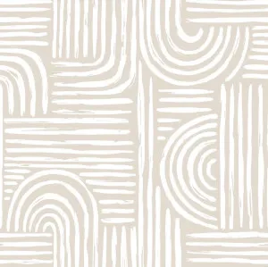 Tribal Beige And White Abstract  Wallpaper by Gioia Wall Art, a Wallpaper for sale on Style Sourcebook