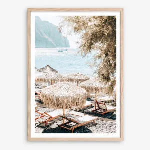 Santorini Beach Parasols Photo Art Print by The Print Emporium, a Prints for sale on Style Sourcebook