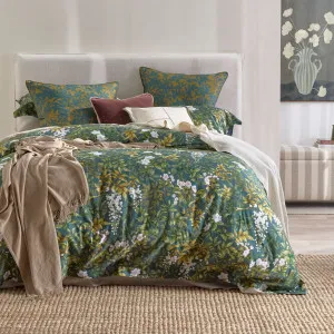 Muse Eleanor Floral Quilt Cover Set Dark Green by Muse, a Quilt Covers for sale on Style Sourcebook