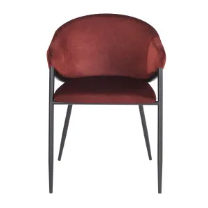 Karin Velvet Dining Chairs Set of 2 in Burgundy Red by Luxo Furniture, a Dining Chairs for sale on Style Sourcebook
