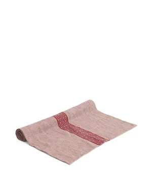 Calena linen jacquard table runner with red central stripe 50 x 150 cm by Kave Home, a Table Cloths & Runners for sale on Style Sourcebook