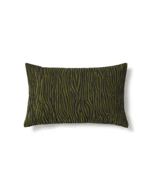 Davina cotton cushion cover with green zebra embroidery 40 x 60 cm by null, a Cushions, Decorative Pillows for sale on Style Sourcebook