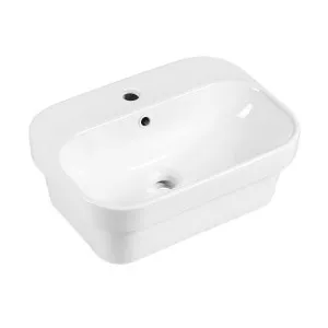 BT Marki Soft Square Semi Insert Basin NTH Gloss White 510x370 by BEAUMONTS, a Basins for sale on Style Sourcebook