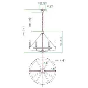 CLA Funale Rustic 6 Light Solid Wood Chandelier with Iron Hardware - Natural Wood and Oil Rubbed Bronze by Compact Lamps Australia, a Chandeliers for sale on Style Sourcebook