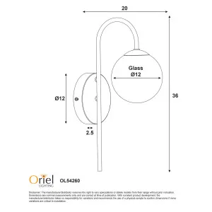 Oriel Lighting Noxe Curved Top LED Wall Light with Opal Glass Shade - Black by Oriel Lighting, a Wall Lighting for sale on Style Sourcebook