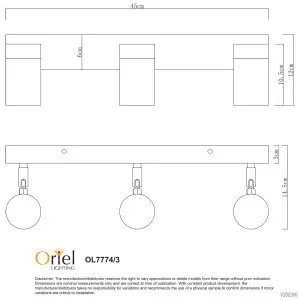 Oriel Lighting Zeta Triple Outdoor Bar Spotlight with Adjustable Cylindrical Heads - Black by Oriel Lighting, a Wall Lighting for sale on Style Sourcebook