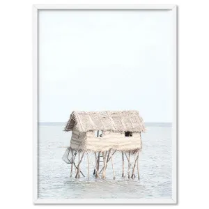 Island Beach Hut in Pastels - Art Print by Print and Proper, a Prints for sale on Style Sourcebook