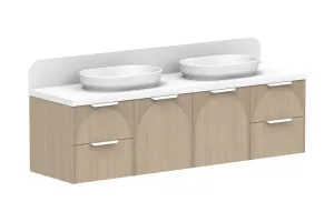 Archie 1800 Door & Drawer Double Bowl Vanity, Coastal Oak by ADP, a Vanities for sale on Style Sourcebook