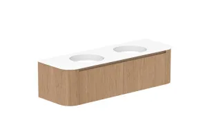 Surry 1500 Wall Hung Double Bowl, Wall Hung, Boston Oak, Matte Ceramic by ADP, a Vanities for sale on Style Sourcebook