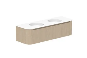 Surry 1500 Wall Hung Double Bowl, Wall Hung, Coastal Oak, Matte Ceramic by ADP, a Vanities for sale on Style Sourcebook