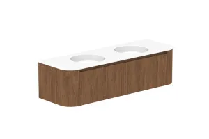 Surry 1500 Wall Hung Double Bowl, Wall Hung, Florentine Walnut, Matte Ceramic by ADP, a Vanities for sale on Style Sourcebook