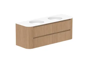 Thea 1500 Wall Hung Double Bowl, Wall Hung, Boston Oak, Matte Ceramic by ADP, a Vanities for sale on Style Sourcebook