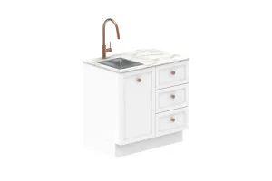 Door & Drawer 900 Floor Cabinet - Matte White Polyurethane by ADP, a Laundry for sale on Style Sourcebook