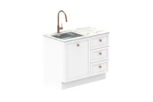 Door & Drawer 1050 Floor Cabinet - Matte White Polyurethane by ADP, a Laundry for sale on Style Sourcebook