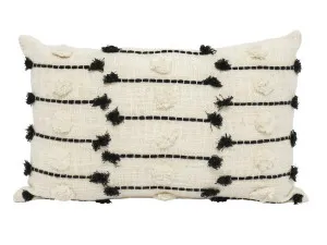 Casabianca Rectangular Embroidered Cushion Natural & Black 35X55CM by Robert Mark, a Cushions, Decorative Pillows for sale on Style Sourcebook