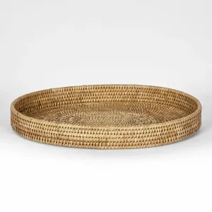 Rattan Paume Oval Tray Natural ETA 19/01/2026 by Florabelle Living, a Trays for sale on Style Sourcebook