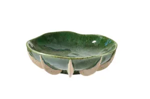 Arushi Ceramic Bowl Emerald & Natural 27X9CM by Robert Mark, a Decorative Plates & Bowls for sale on Style Sourcebook