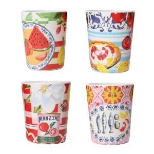 Set of 4 Italian Summer Melamine Cups by La La Land, a Cups & Mugs for sale on Style Sourcebook