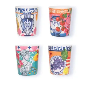 Set of 4 Mediterranean Summer Melamine Cups by La La Land, a Cups & Mugs for sale on Style Sourcebook
