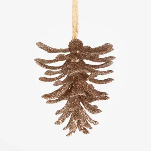 Glitter Hanging Pinecone Ornaments Box of 12 Copper by Florabelle Living, a Christmas for sale on Style Sourcebook