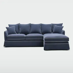Noosa 3 Seater Right Chaise Sofa Navy by Florabelle Living, a Sofas for sale on Style Sourcebook