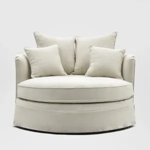 Noosa Hamptons Snuggle Chair Beige ETA 30/01/2026 by Florabelle Living, a Chairs for sale on Style Sourcebook