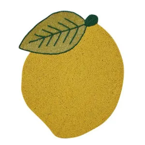 Set/4 Citron Beaded Placemat 35cm Yellow by Coast to Coast, a Aprons for sale on Style Sourcebook