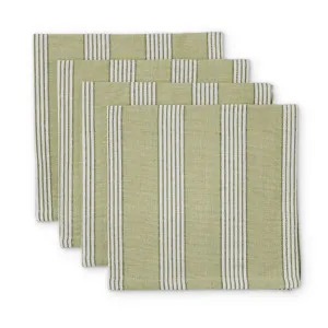 Set /4 Catania Green Stripe Napkins by Madras Link, a Napkins for sale on Style Sourcebook