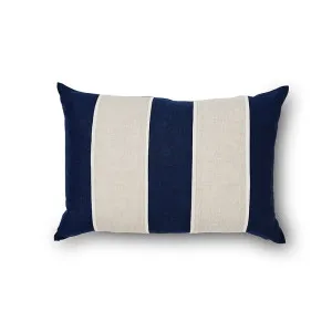 Riley Navy/linen Patch Cushion 40x60cm by Madras Link, a Cushions, Decorative Pillows for sale on Style Sourcebook