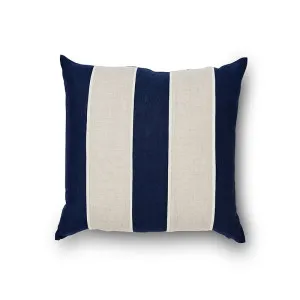 Riley Navy/linen Patch Cushion 55CM X 55CM by Madras Link, a Cushions, Decorative Pillows for sale on Style Sourcebook