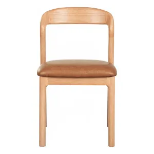 Aruba Dining Chair in Urbane Leather Light Brown / Oak by OZ Design, a Dining Chairs for sale on Style Sourcebook