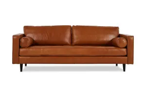 Draper Leather 3 Seat Sofa, Brown, by Lounge Lovers by Lounge Lovers, a Sofas for sale on Style Sourcebook