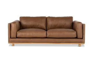 Nevada Leather 3 Seat Sofa, Phoenix Mushroom, by Lounge Lovers by Lounge Lovers, a Sofas for sale on Style Sourcebook