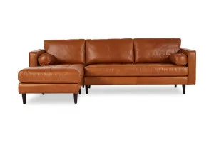Draper Leather Left Chaise Sofa, Texas Rust, by Lounge Lovers by Lounge Lovers, a Sofas for sale on Style Sourcebook