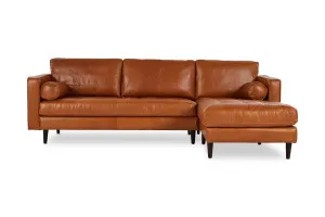 Draper Leather Right Chaise Sofa, Texas Moss, by Lounge Lovers by Lounge Lovers, a Sofas for sale on Style Sourcebook