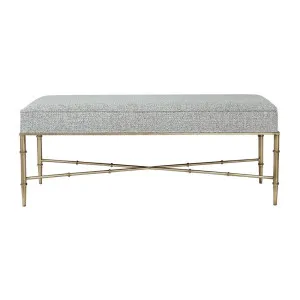 Hacienda Antique Gold Iron Bench Ottoman - Salt & Pepper by CAFE Lighting & Living, a Ottomans for sale on Style Sourcebook