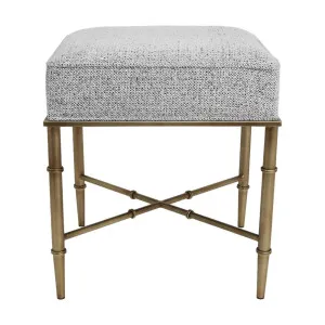 Hacienda Antique Gold Iron Stool - Salt & Pepper by CAFE Lighting & Living, a Ottomans for sale on Style Sourcebook
