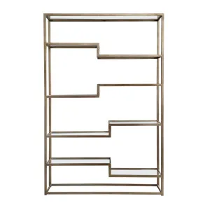 Mistique Glass Shelving Unit - Antique Gold by CAFE Lighting & Living, a Wall Shelves & Hooks for sale on Style Sourcebook
