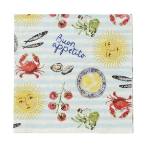 Sicily 20pk 3 Ply 33cm Napkin Multi by Coast to Coast, a Napkins for sale on Style Sourcebook