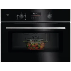 AEG 45cm Compact Built-in Combi-Microwave Oven Black OM5NB40BE by AEG, a Microwave Ovens for sale on Style Sourcebook