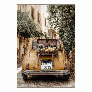 Fiat in Mustard Box Framed Canvas in 95 x 135cm by OZ Design, a Painted Canvases for sale on Style Sourcebook