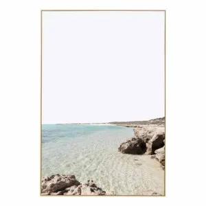 Turquoise Bay Box Framed Canvas in 62 x 92cm by OZ Design, a Painted Canvases for sale on Style Sourcebook