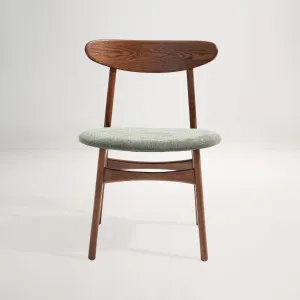 Oskar Dining Chair, Walnut/Green, by Lounge Lovers by Lounge Lovers, a Dining Chairs for sale on Style Sourcebook