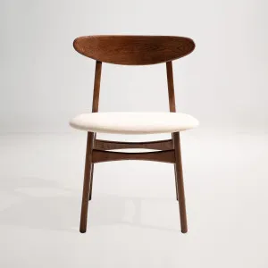 Oskar Dining Chair, Beige/Walnut, by Lounge Lovers by Lounge Lovers, a Dining Chairs for sale on Style Sourcebook