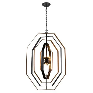 CLA Orbita Hexagonal Pendant (G9) - Oil Rubbed Bronze & Antique Gold by Compact Lamps Australia, a Lighting for sale on Style Sourcebook