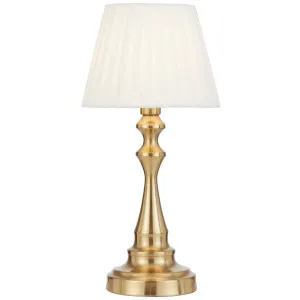 Telbix Loren Touch Table Lamp with Pleated Fabric Shade - Antique Gold by Telbix, a Lamps for sale on Style Sourcebook