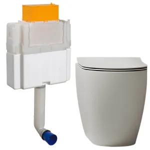 Studio Bagno Futura Wall Faced Toilet Package with Expert Evo Mechanical Cistern - Gloss White FUT002-002-MC by Studio Bagno, a Toilets & Bidets for sale on Style Sourcebook