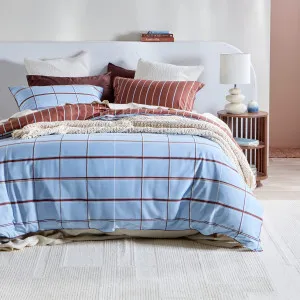 Habitat Dawson Check Quilt Cover Set Blue/Chocolate by Habitat, a Quilt Covers for sale on Style Sourcebook