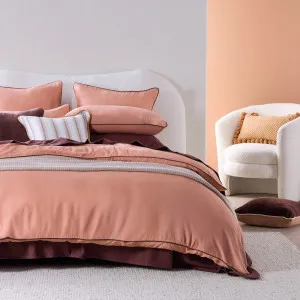 Pillow Talk Piped Washed Linen Look Quilt Cover Set Tan by Pillow Talk, a Quilt Covers for sale on Style Sourcebook